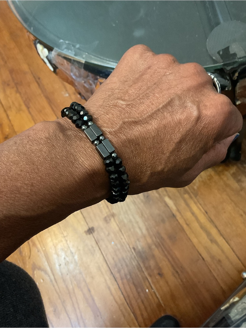 Men’s Black Crystal Magnetic Hematiite Bracelet Set🖤🖤